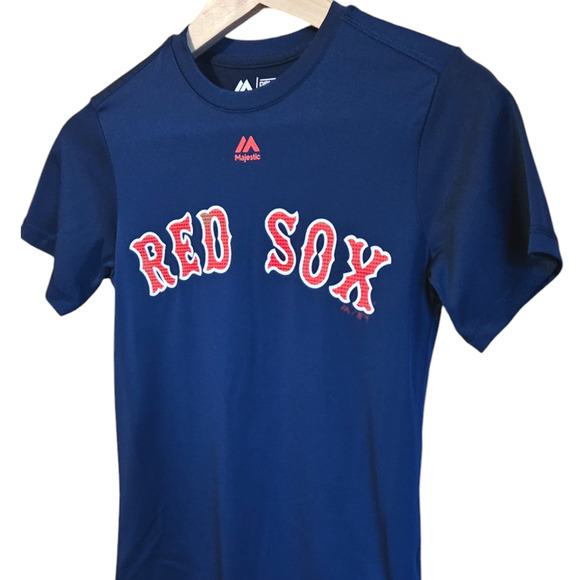 Majestic Red Sox TShirt Evolution Tee CoolBase Navy Size Youth Small - Picture 2 of 6